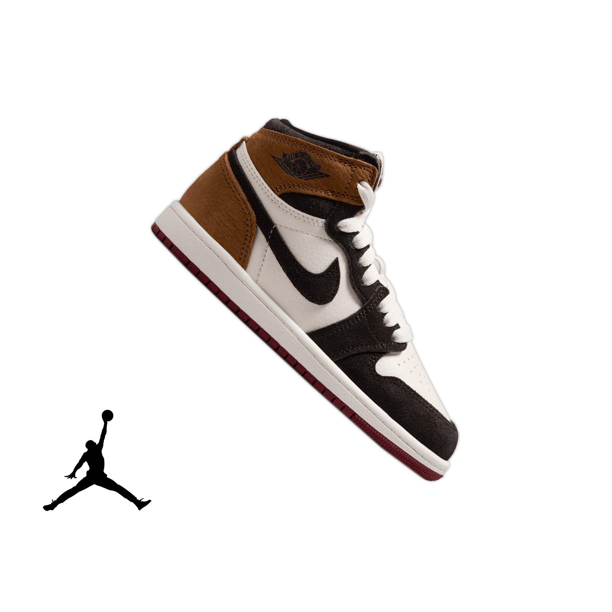 Jordan 1 Retro High OG "Love Letter" Preschool Kids' Shoe - SHADOW BROWN/TEAM RED/BRITISH TAN